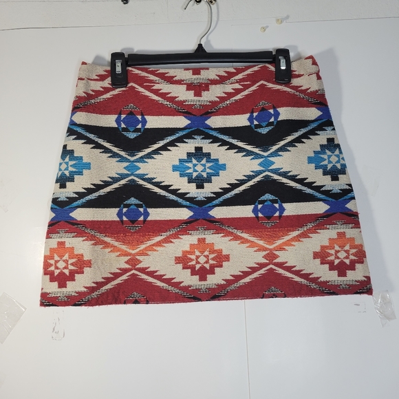 Womens Top Shop Southwest Print Mini Skirt size 8 - Picture 2 of 11